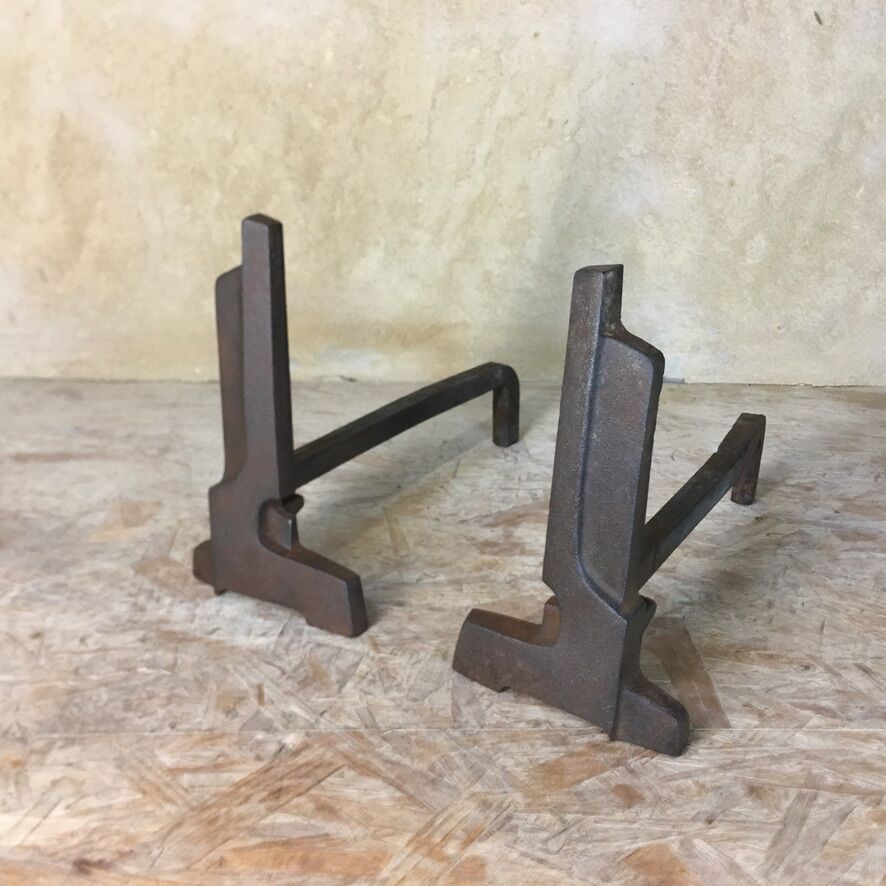 Pair of art deco style chenets