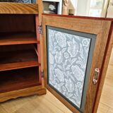 Antique English bedside table in solid wood, refurbished.