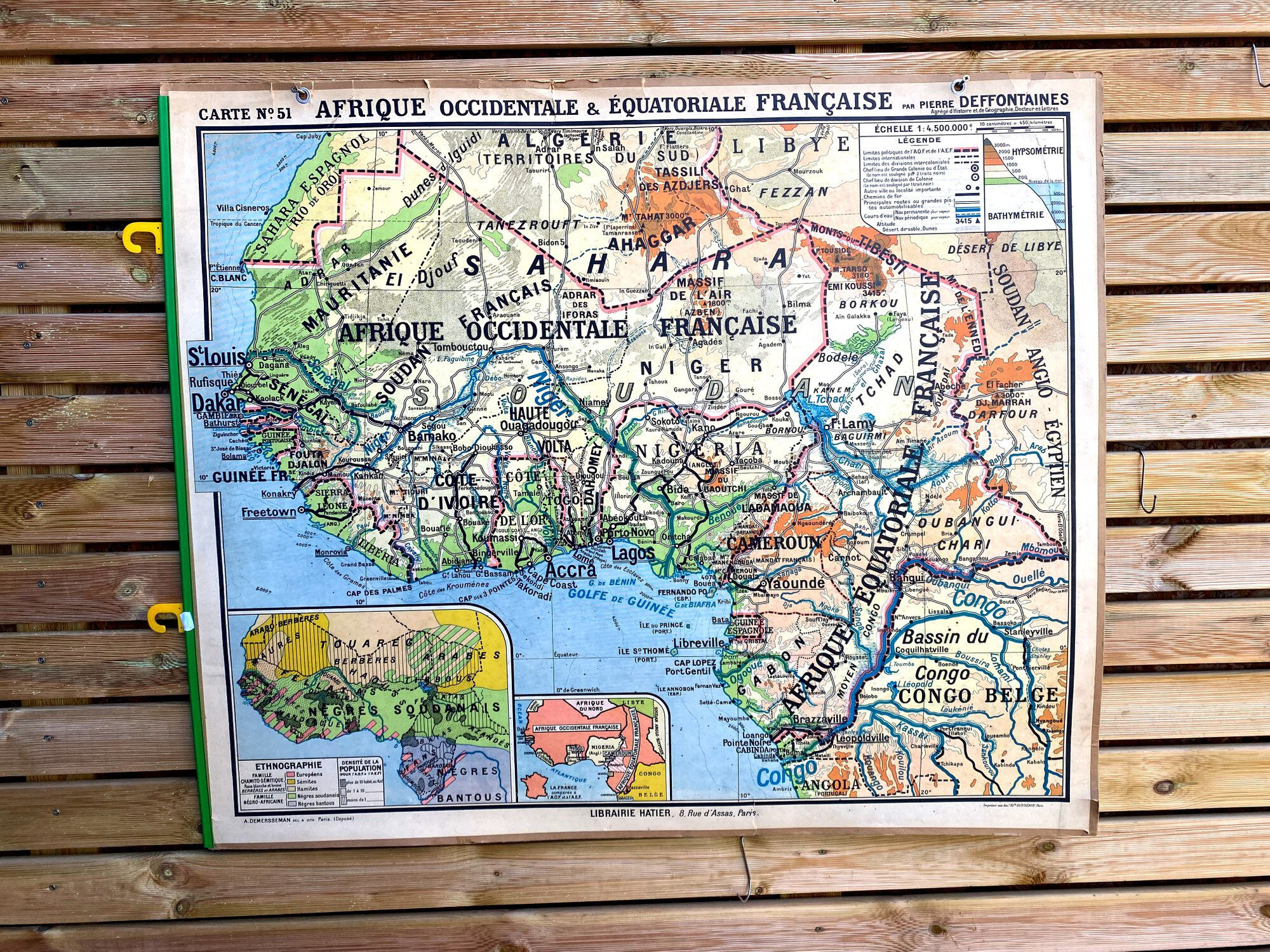 Carte 51 - afrique occidentale & equatoriale française - hatier - pierre deffontaines