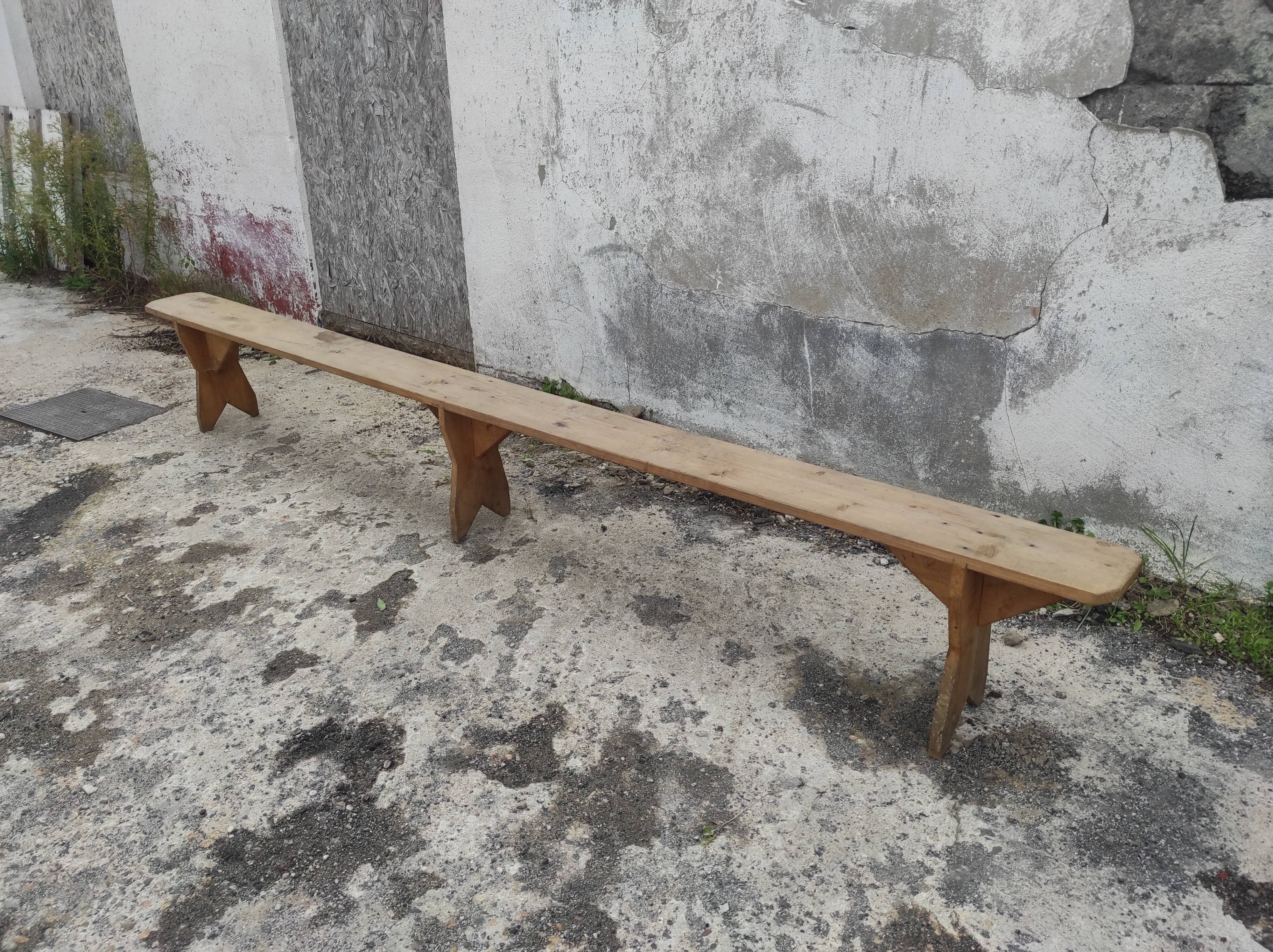 Banc de ferme en bois de sapin 3m50
