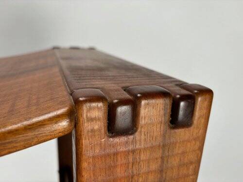 Wooden Stools attributed to Giuseppe Rivadossi for Officina Rivadossi, Italy, 1970s, Set of 2