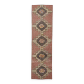 Tapis couloir en laine et coton fait main Oushak turc des années 1970, 84x306.