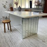 80s lacquered desk and mirror