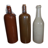 Lot of 3 bottles of varnished sandstone