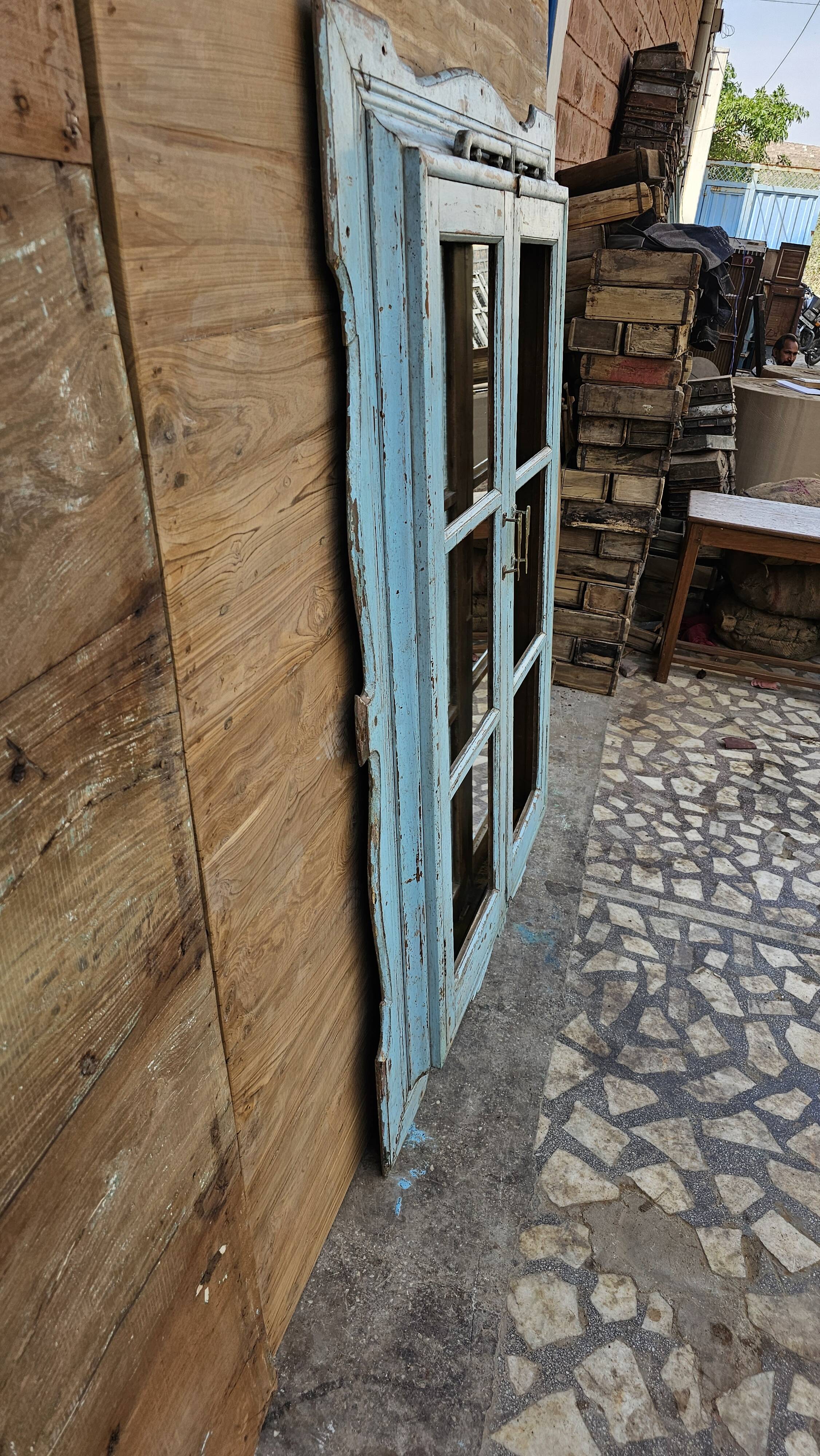 Art Deco mirror in Burmese teak