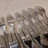 12 fourchettes à escargots métal argenté orfèvre Francia uni-plat