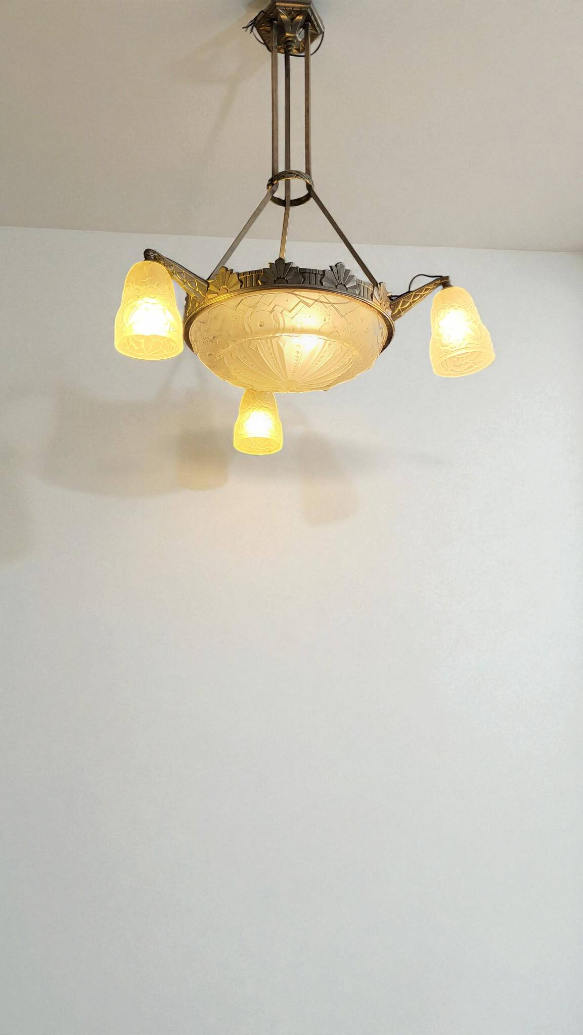 Lustre Art Déco Muller Frères Lunéville 1930