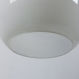 Vintage ceiling lamp Peill & Putzler in chrome and opal glass from the Space Age.