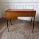 Small vintage red and wood desk