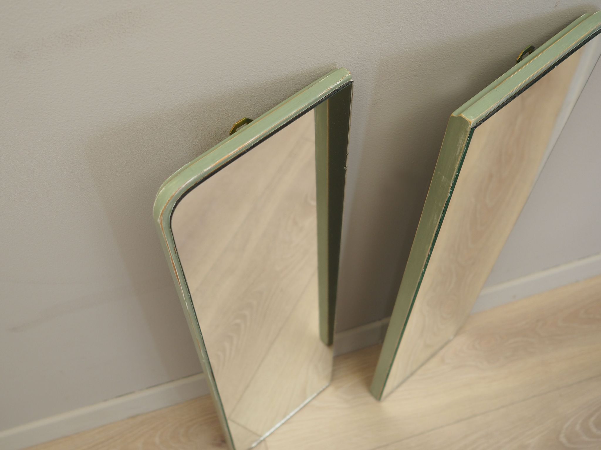 Set of two mirrors in pine frame 1970s Denmark