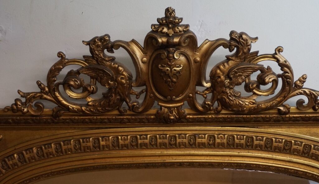 Big old mirror decorated with caryatids 193cm