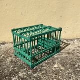 Vintage bird cage in green wood retro paint