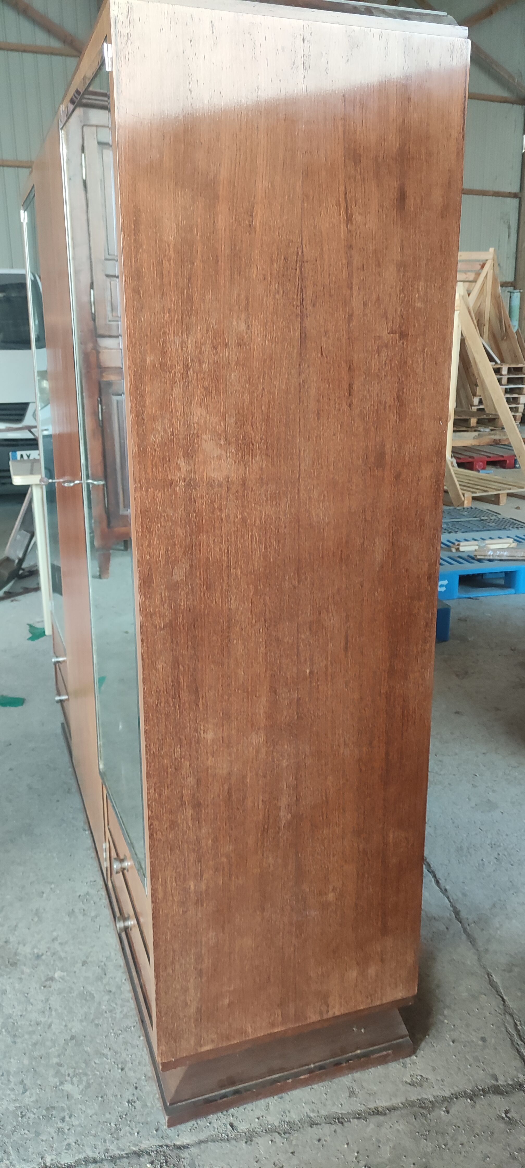Art deco cabinet 3 doors 4 drawers in place of walnut