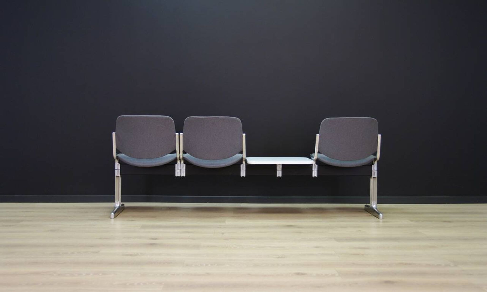 Grey aluminium bench, Danish design, 1960s, production: Denmark