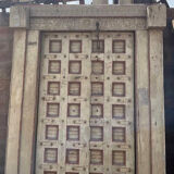 Old Indian door in old teak, piece and patina of origin