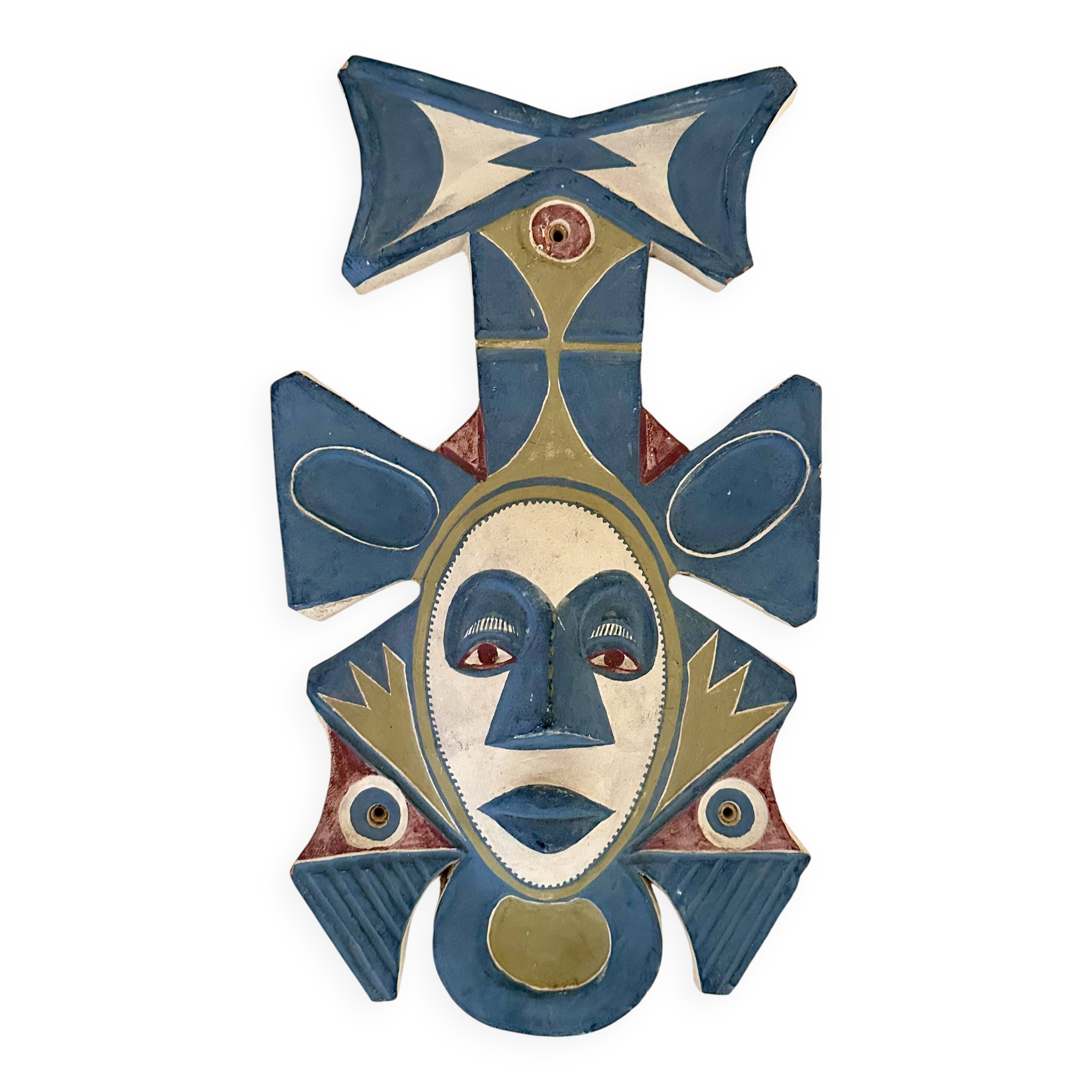 Painted terracotta wall mask