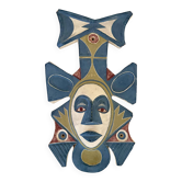 Painted terracotta wall mask