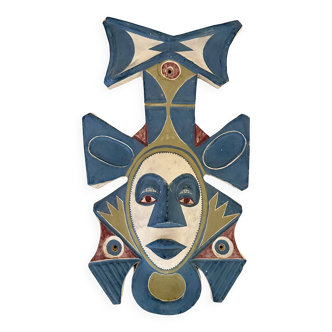 Painted terracotta wall mask