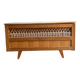 Wooden and rattan chest