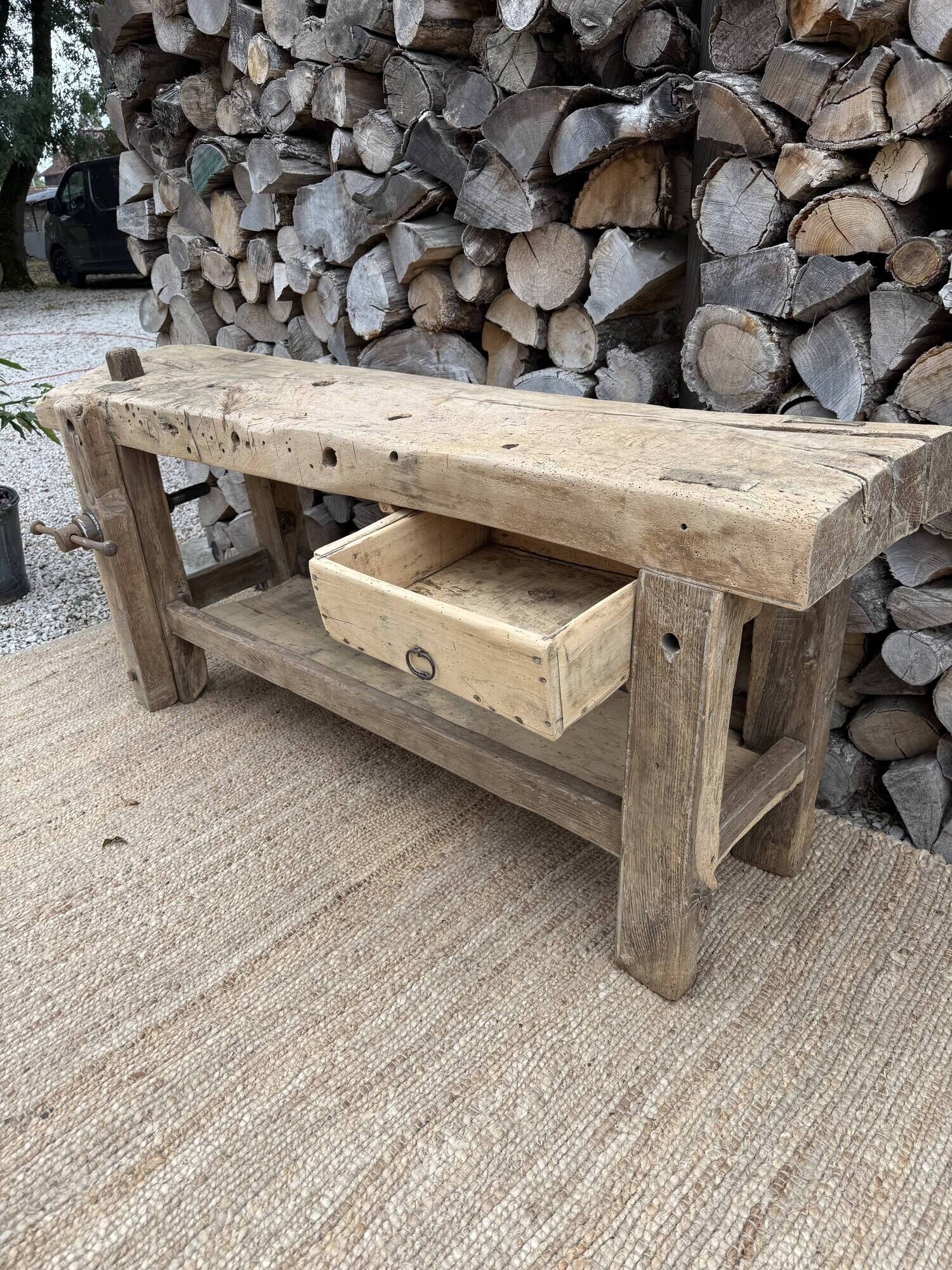 Renovated carpenter's workbench 170cm