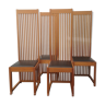 Lot de 4 chaises modèle Robie 1 de Frank Lloyd Wright pour Cassina 1990