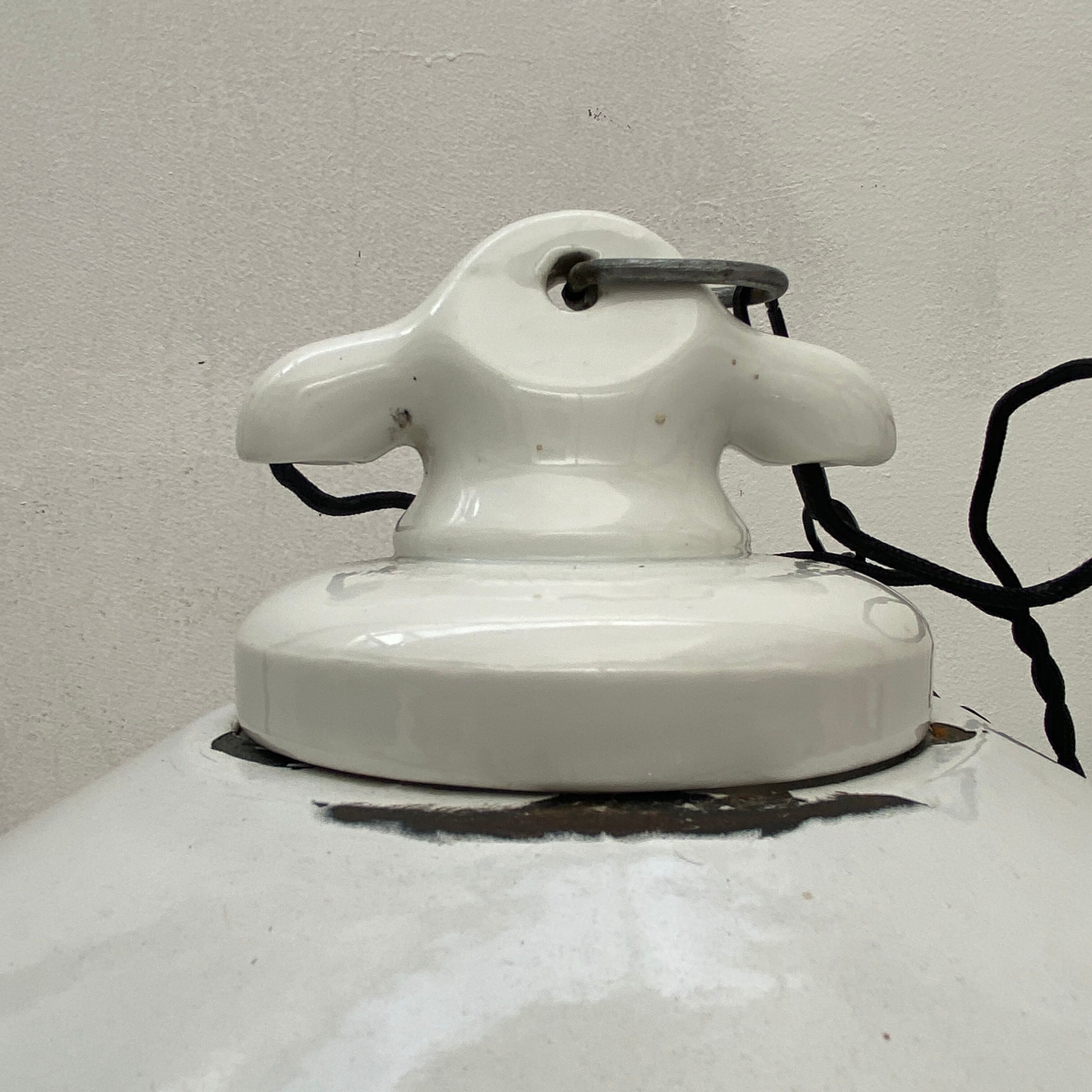 Glass industrial hanging lamp