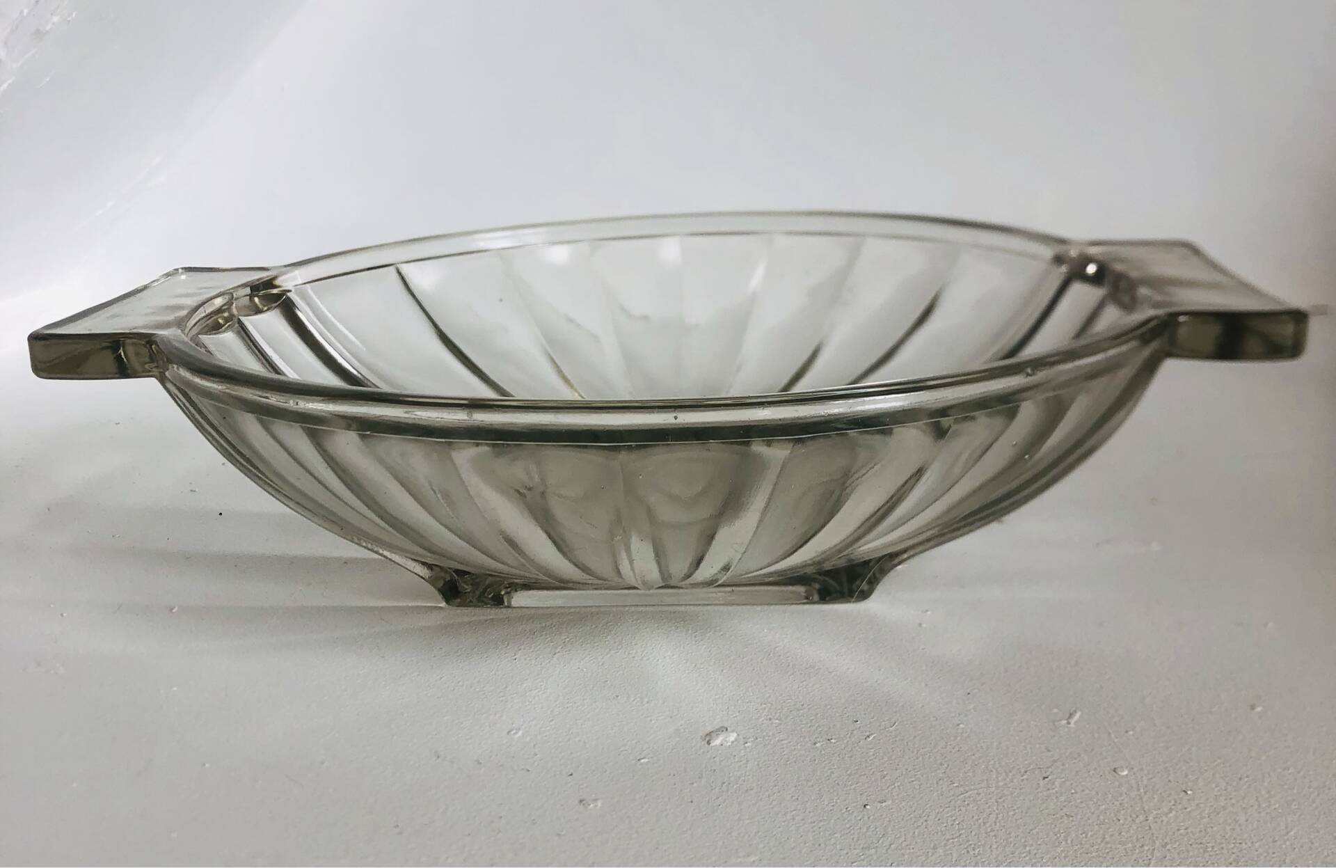 Art Deco pressed moulded glass bowl made in France