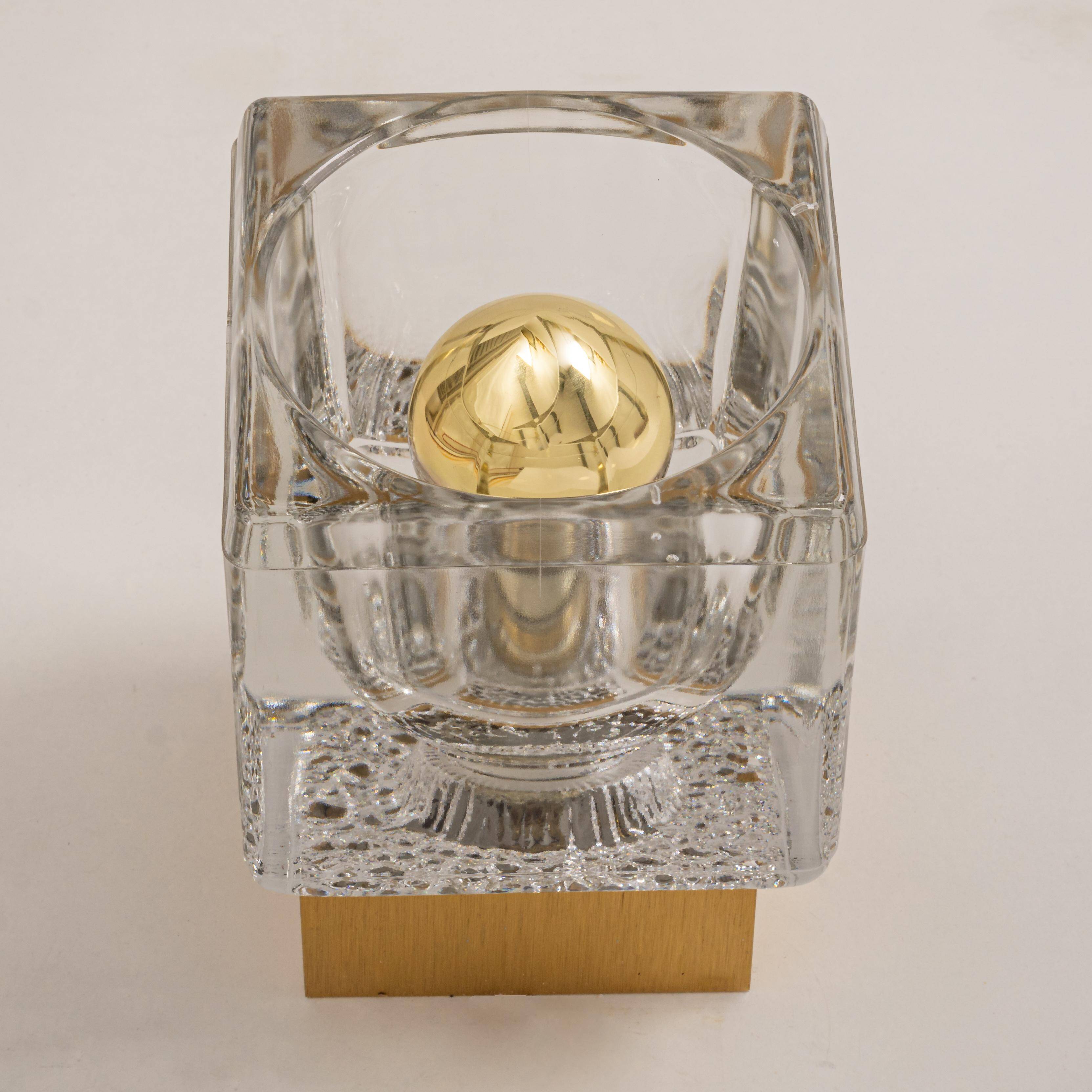 Small wall lamp in brass and crystal by Peill & Putzler, Germany