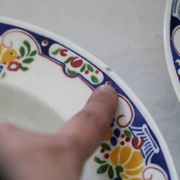 Set of 5 Boch soup plates, Fructidor service, vintage