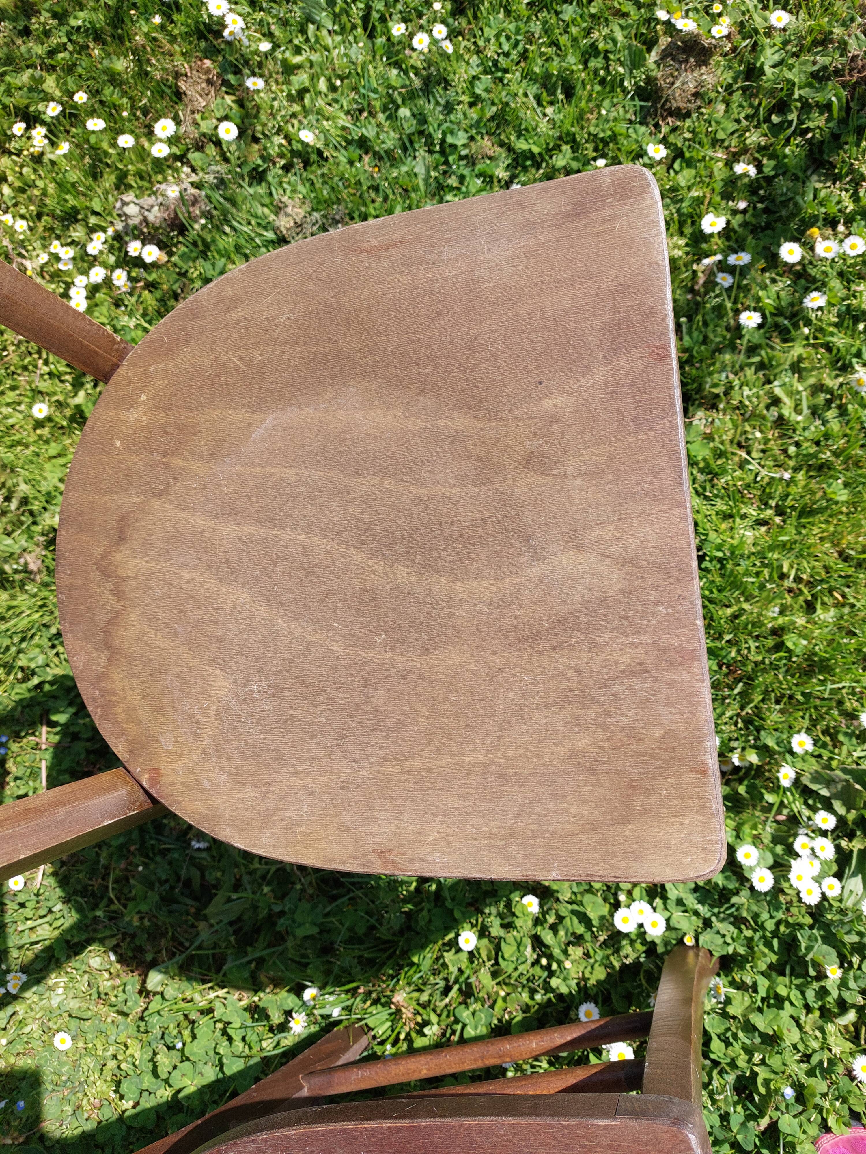 2 vintage wooden bistro chairs