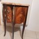 Louis XV style console bedside, curved faces, mahogany and rosewood marquetry decorated with flowers