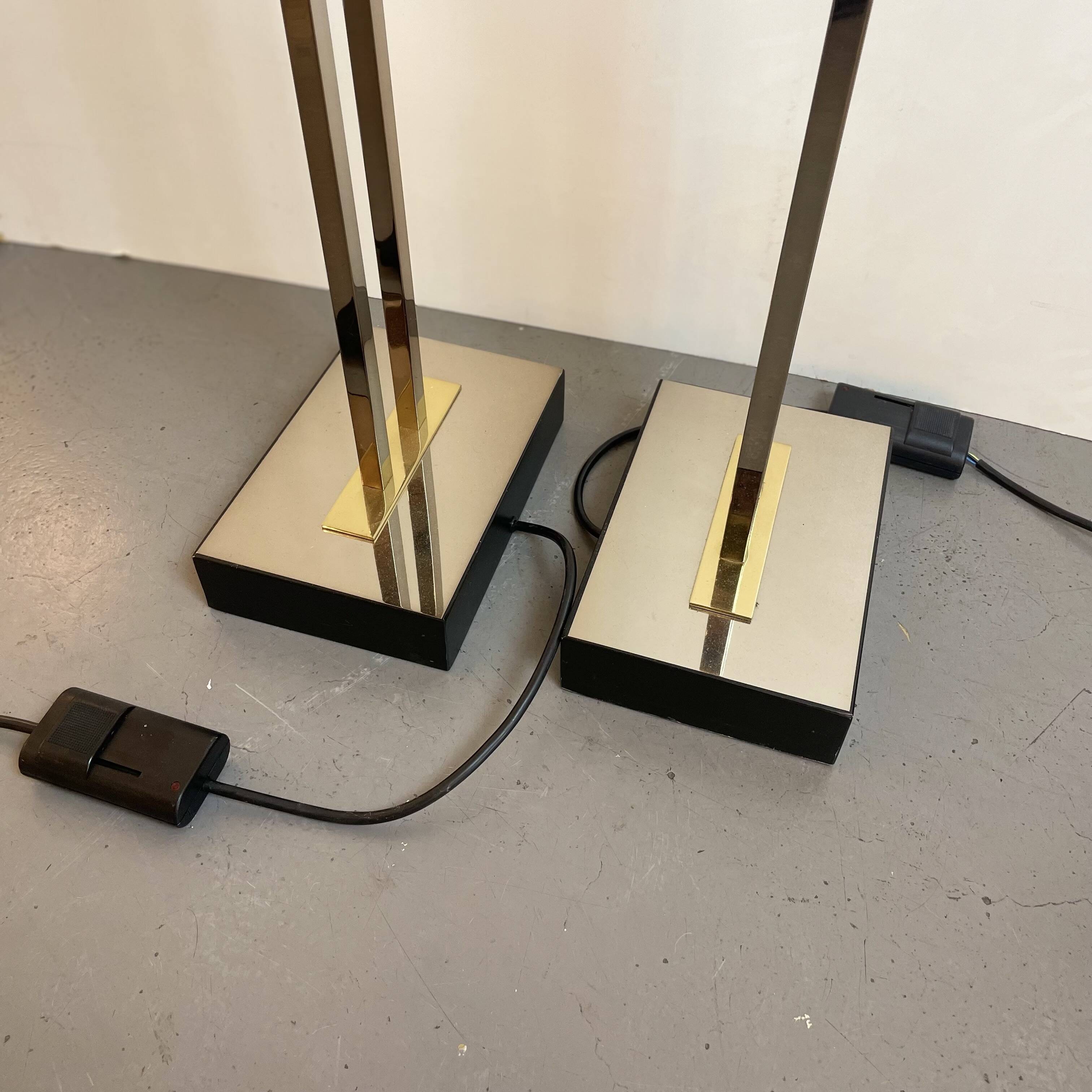 Chrome and brass floor lamp by Deknudt Belgium, 1980s