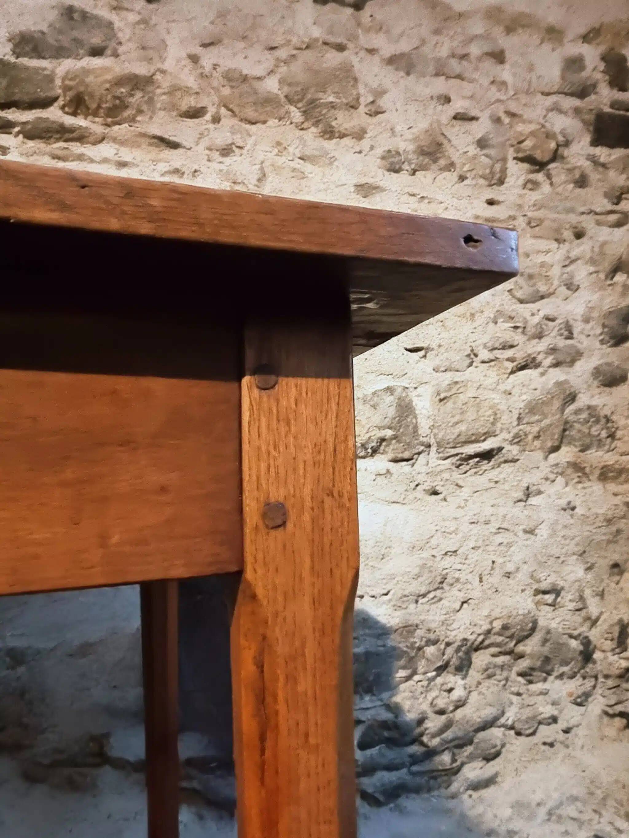 Antique French oak table, 19th century.