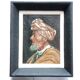 Portrait of a Man, Orientalist Painting, Art Deco Frame