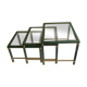 Nesting tables in green glass