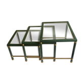 Nesting tables in green glass