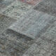 Hand-knotted oriental vintage 199 cm x 301 cm grey patchwork carpet