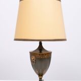 Beautiful metal green-painted tôle table lamp 1960s france