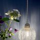 Suspension globe vintage en verre moulé transparent