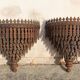 Pair of wall consoles "tramp art"