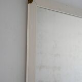 Scandinavian vintage mirror white with brass angles