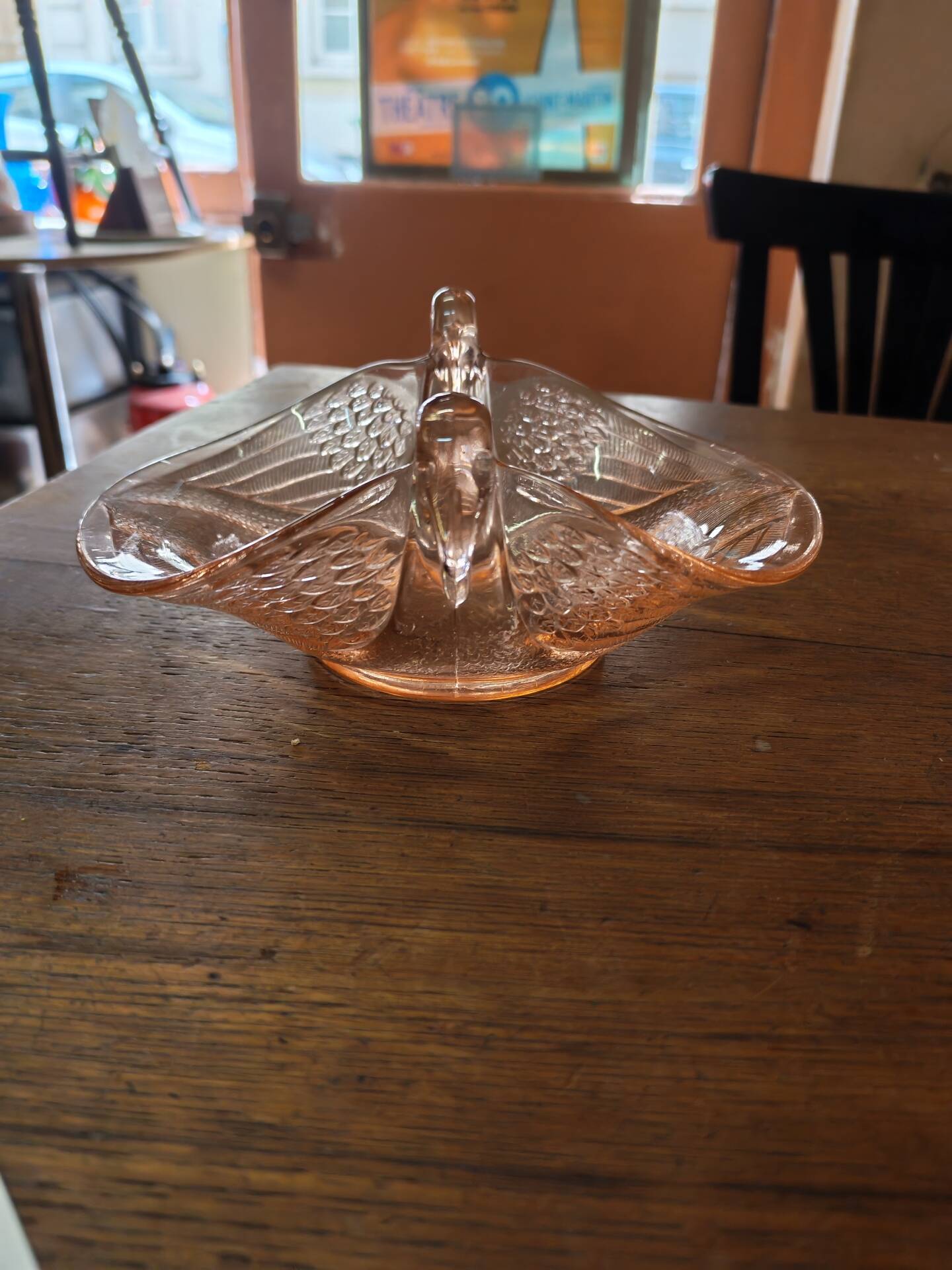 Cup with two swans Fenton Art Glass Art Deco