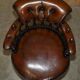 Victorian Captain Chesterfield Armchair in Restored Leather