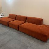 Pillow system sofa in rust color - MYCS