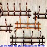 Wall-mounted coat rack by Thonet, 1890, 5 hooks, "Oak" style