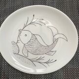 Set of 4 vintage plates with fish decor