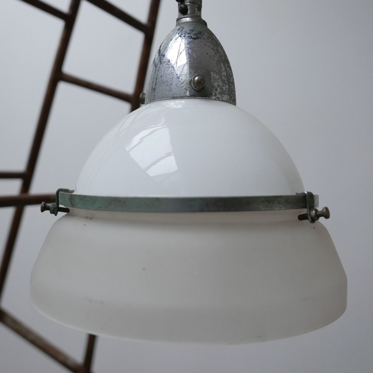 Two Tone Antique Glass Ceiling Pendants (2)