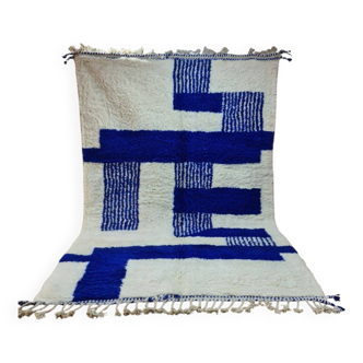 Tapis Berbère 300x200 cm - Motifs Bleus Modernes