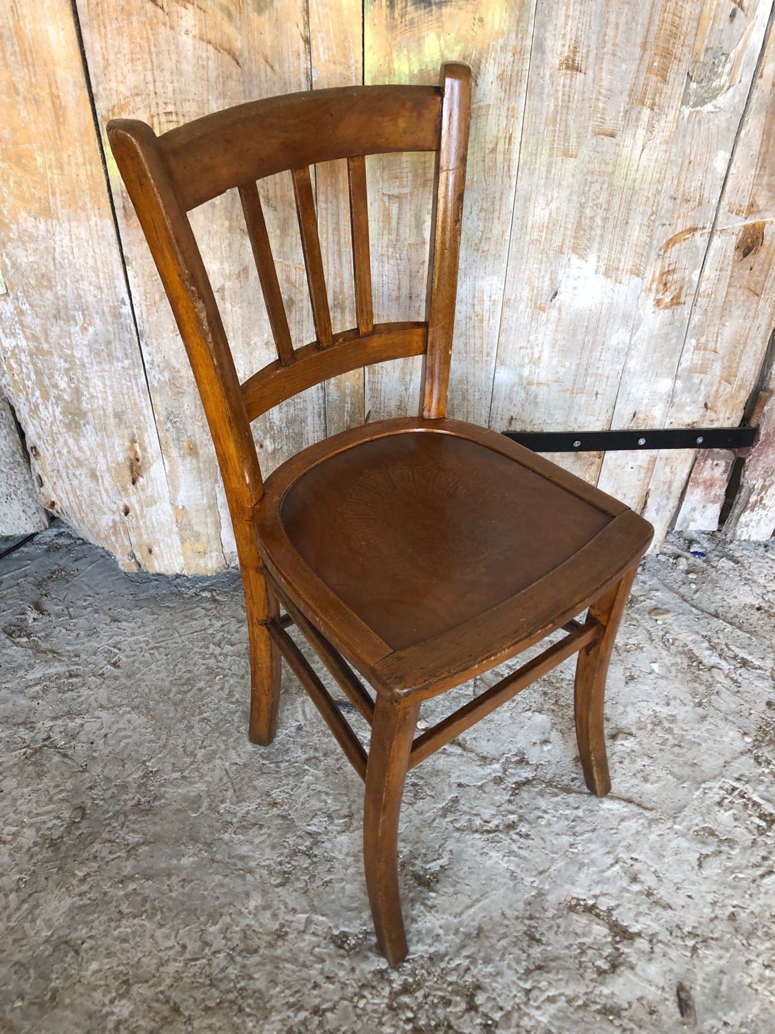 Chair bistrot luterma wood drawing sitting 70s vintage #a197