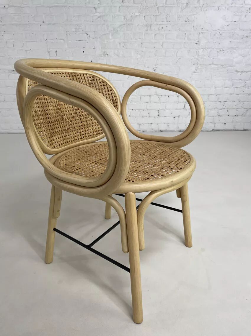 Fauteuil en rotin et cannage